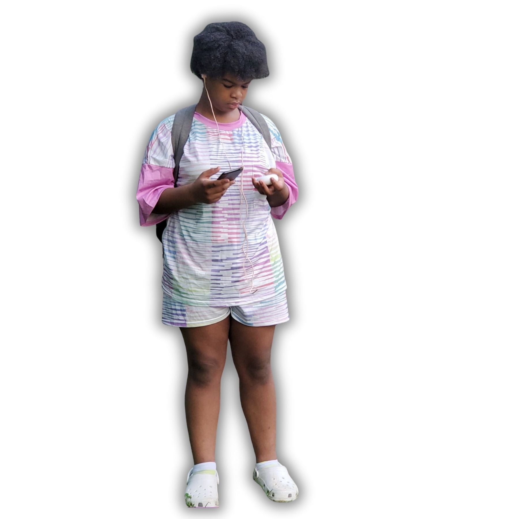 - Scribbled Women's & Plus Size Kids Drop Shoulder T-shirt Shorts Set - womens short set at TFC&H Co.