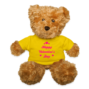 yellow - Happy Valentine's Day Teddy Bear - Teddy Bear at TFC&H Co.