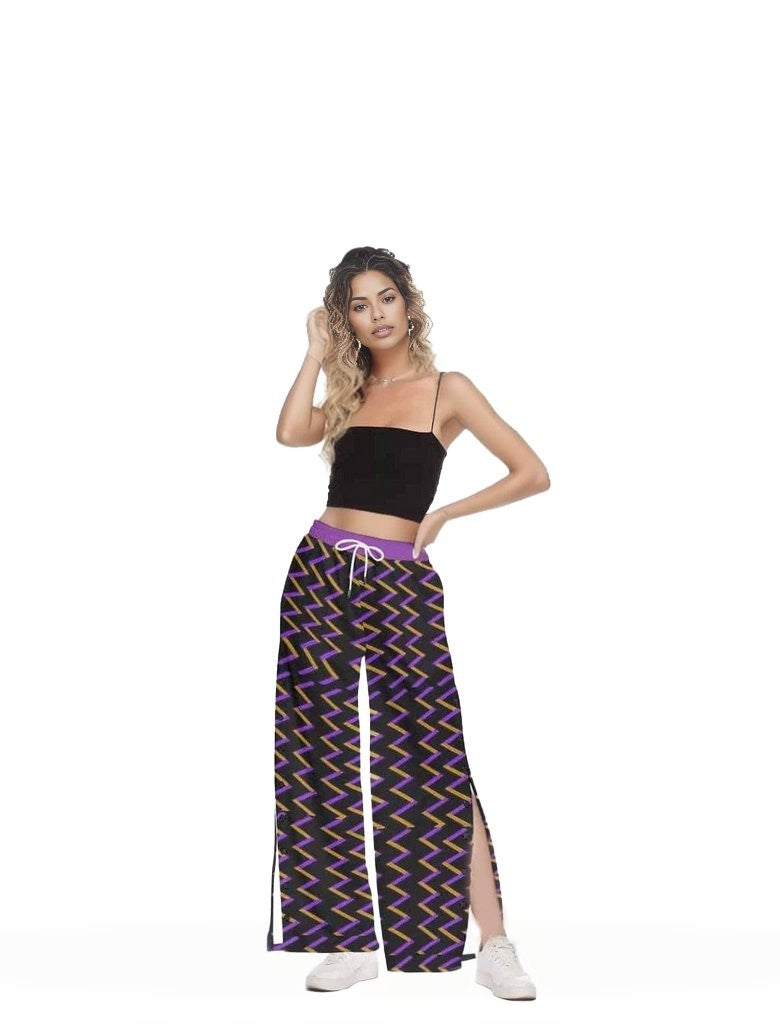 multi-colored Zag Women's Snap Button Trousers - women's bottoms at TFC&H Co.