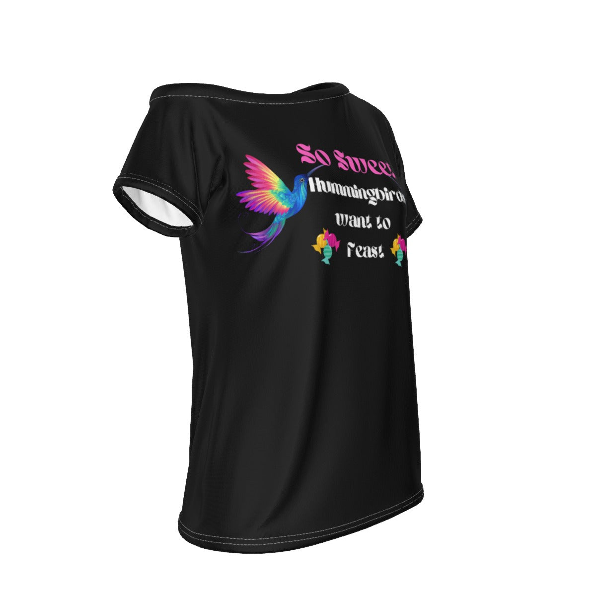 So Sweet Women's Off-Shoulder Black T-shirt - women's t-shirt at TFC&H Co.