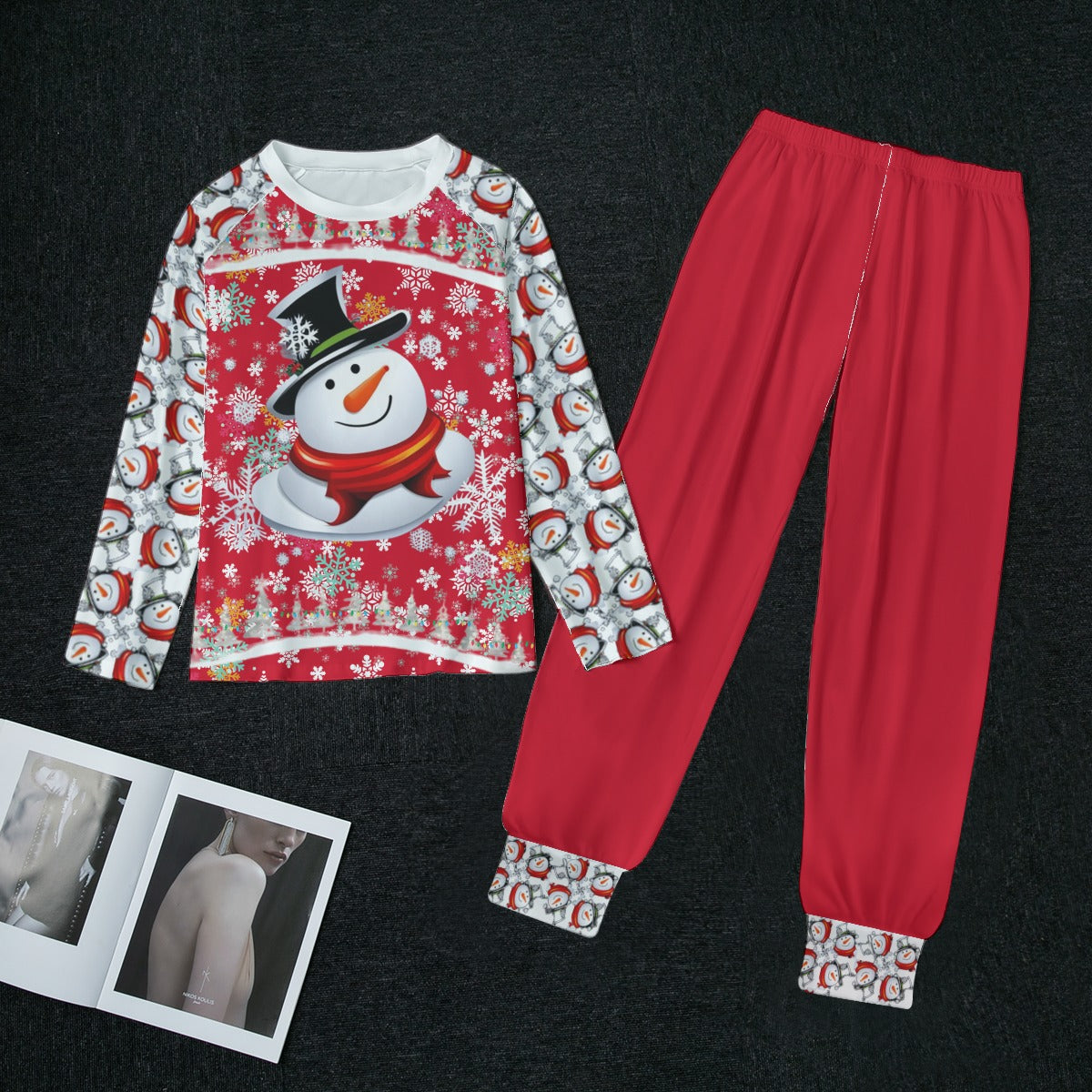 Red - Snow Man's Delight Women's Christmas Pajamas - womens pajama set at TFC&H Co.