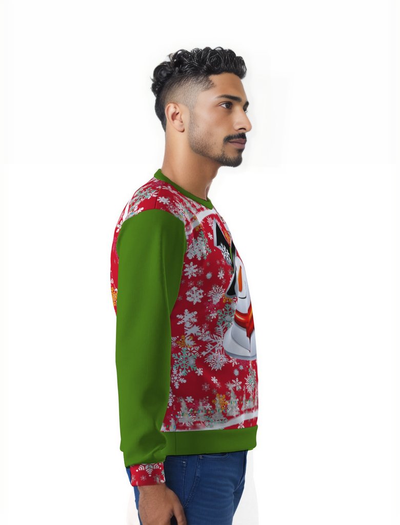 - Snow Man's Delight Men's Heavy Fleece Christmas Sweatshirt - mens sweatshirt at TFC&H Co.
