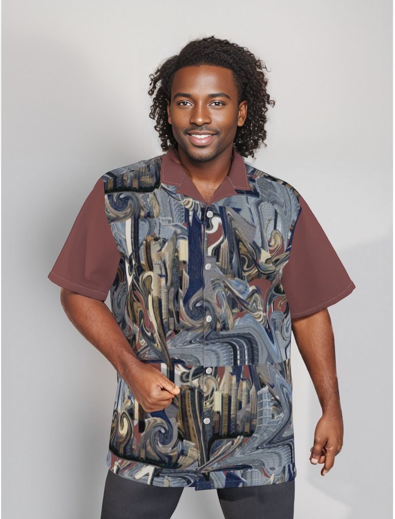 Multi-colored - Mirage Men's Hawaiian Shirt With Button Closure | Cotton poplin - mens hawaiian shirt at TFC&H Co.