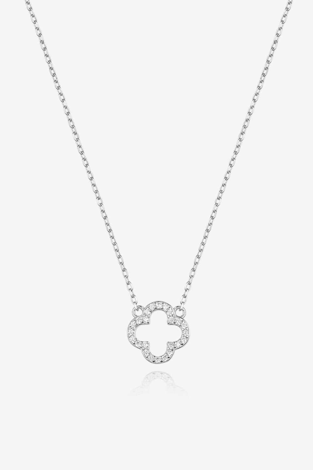 SILVER ONE SIZE - Inlaid Cubic Zirconia 925 Sterling Silver Necklace - 2 options - necklace at TFC&H Co.