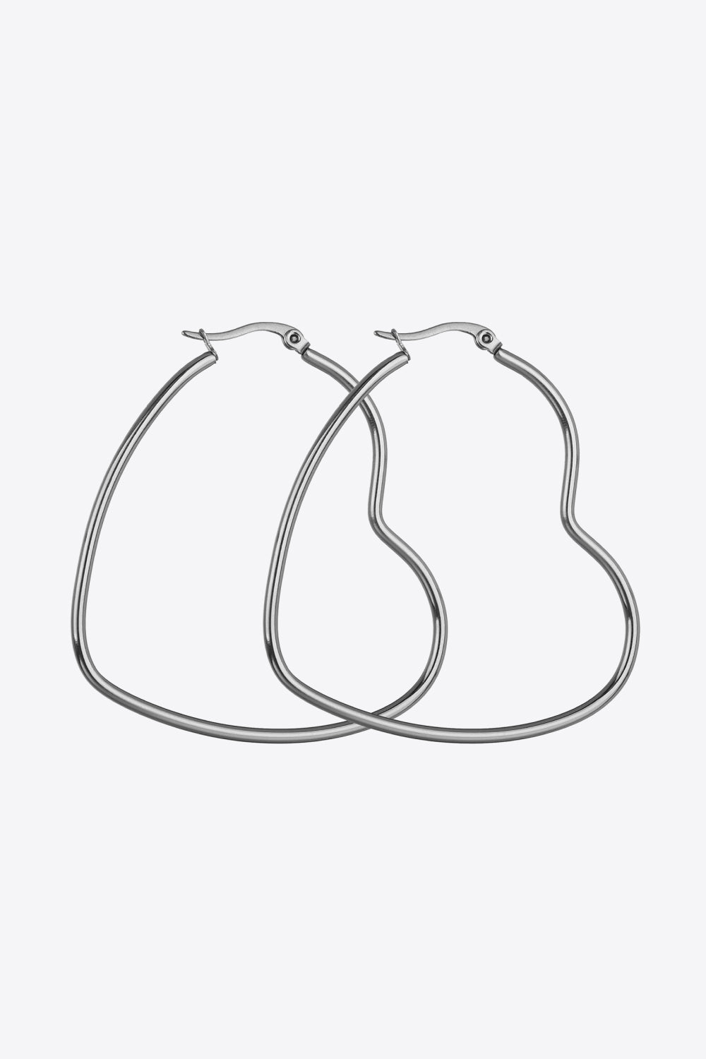 SILVER ONE SIZE - Heart Stainless Steel Earrings - earrings at TFC&H Co.