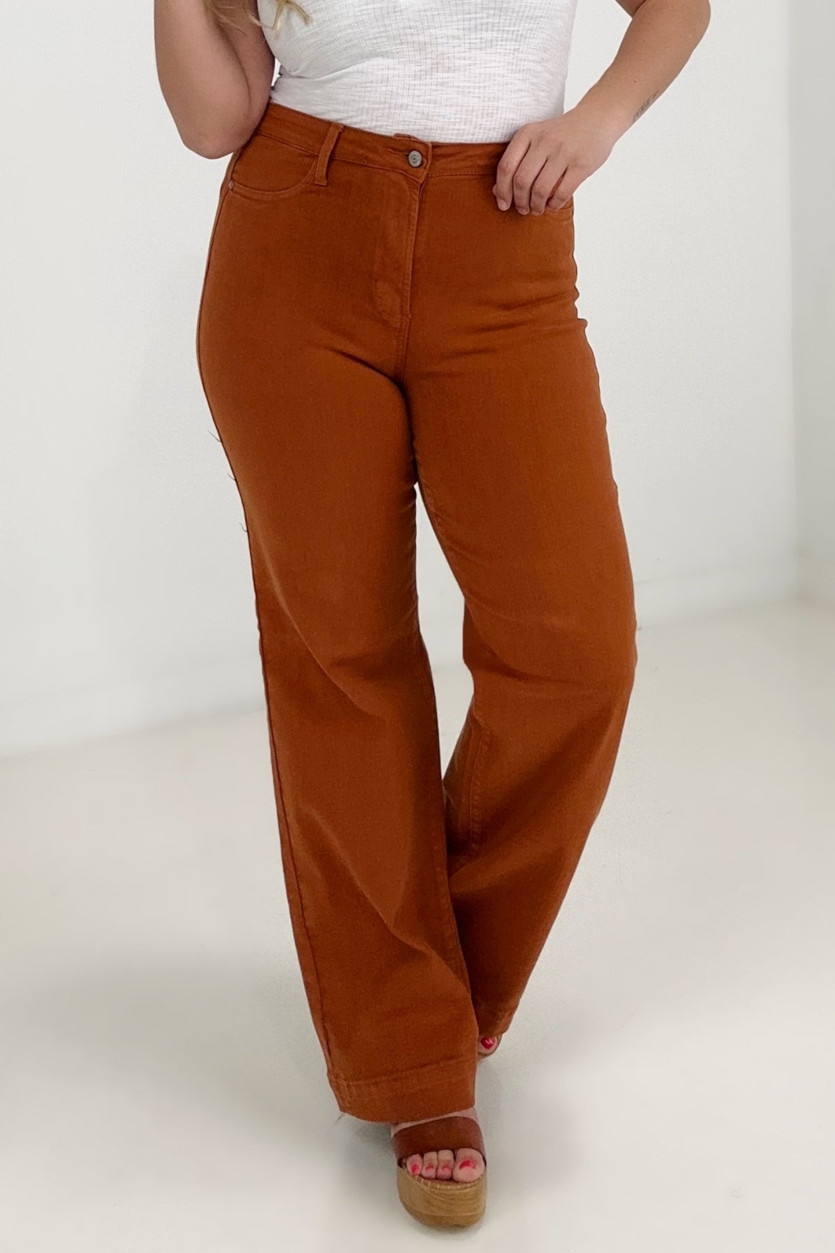 - Judy Blue High Waist Garment Dyed Wide Leg Jeans - Ships from The US - womens jeans at TFC&H Co.