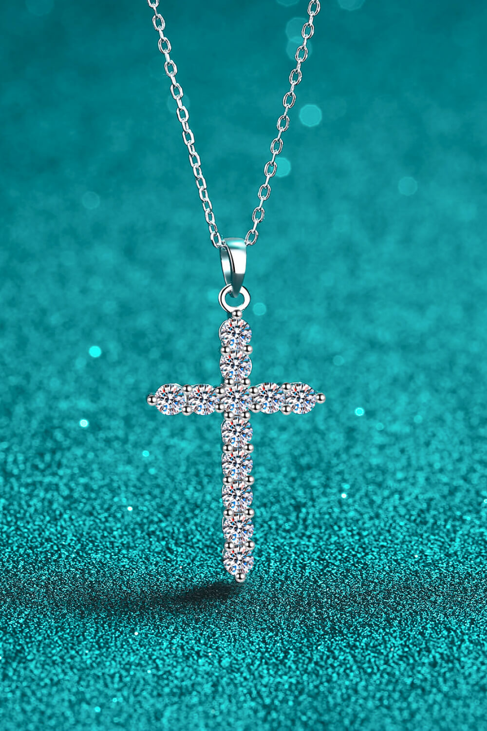 - 925 Sterling Silver Cross Moissanite Necklace - necklace at TFC&H Co.