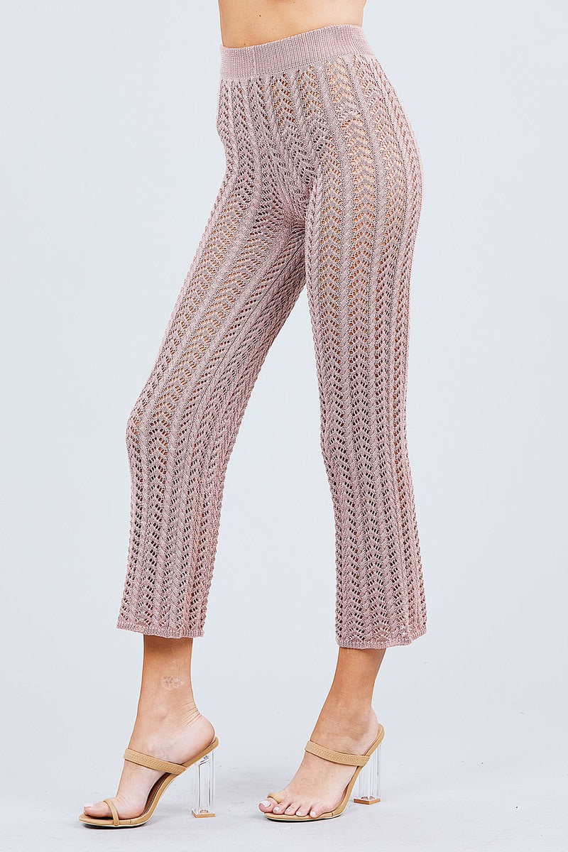 - Flare Long Fishnet Sweater Pants - 2 colors - womens pants at TFC&H Co.