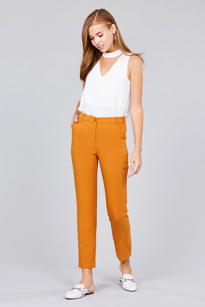- Seam Side Pocket Classic Long Pants - 2 colors - womens pants at TFC&H Co.