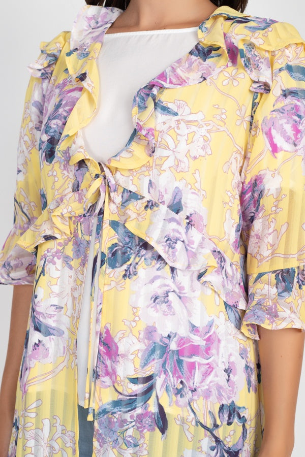 Ruffle Robe Cardigan - 3 colors - women's cardigan at TFC&H Co.