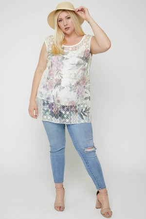 - Voluptuous (+) Plus Lace, Sleeveless Tunic Top - 2 styles - Ships from The USA - womens tank top at TFC&H Co.