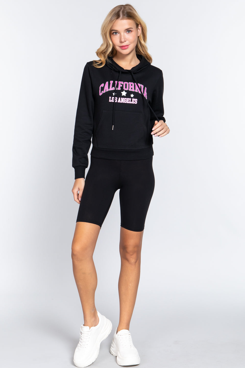 Screen Print French Terry Hoodie Top - women's hoodie at TFC&H Co.