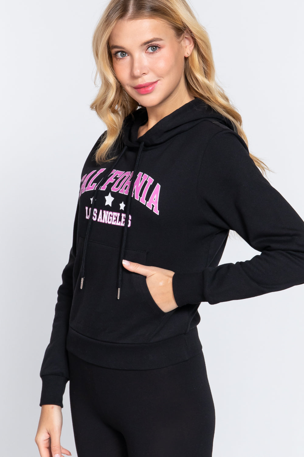 Screen Print French Terry Hoodie Top - women's hoodie at TFC&H Co.