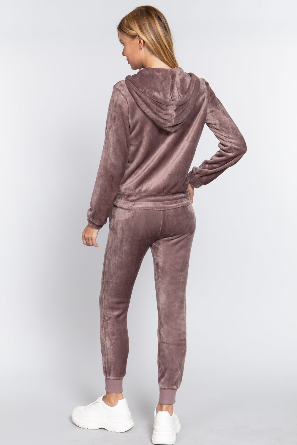 - Faux Fur Jacket & Jogger Pants Outfit Set - 9 colors - womens jogging set at TFC&H Co.