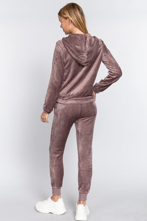 - Faux Fur Jacket & Jogger Pants Outfit Set - 9 colors - womens jogging set at TFC&H Co.