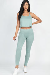 Green Bay - Cami Top And Leggings Outfit Set - 7 colors - womens pants set at TFC&H Co.