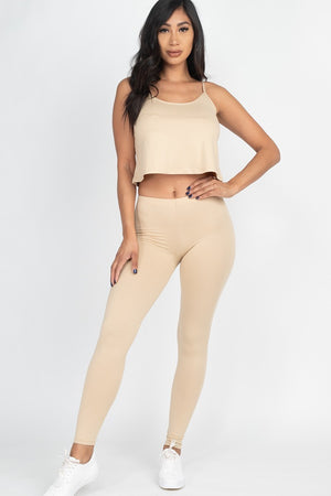 Safari - Cami Top And Leggings Outfit Set - 7 colors - womens pants set at TFC&H Co.