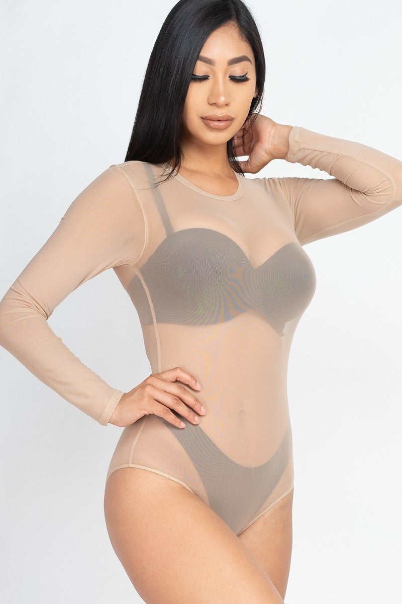 Sexy Sheer Mesh Long Sleeve Bodysuit - 3 colors - Ships from The US - women's bodysuit at TFC&H Co.