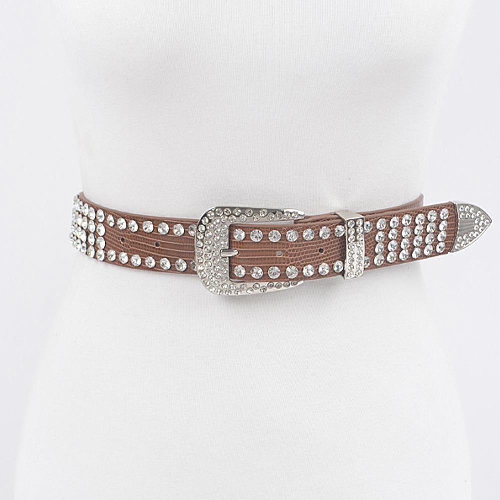 BROWN - Studded Poly Belt - 3 colors - Ships from The US - belt at TFC&H Co.