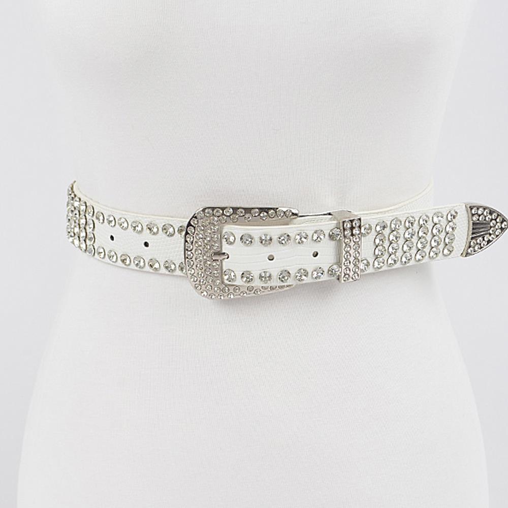WHITE - Studded Poly Belt - 3 colors - Ships from The US - belt at TFC&H Co.