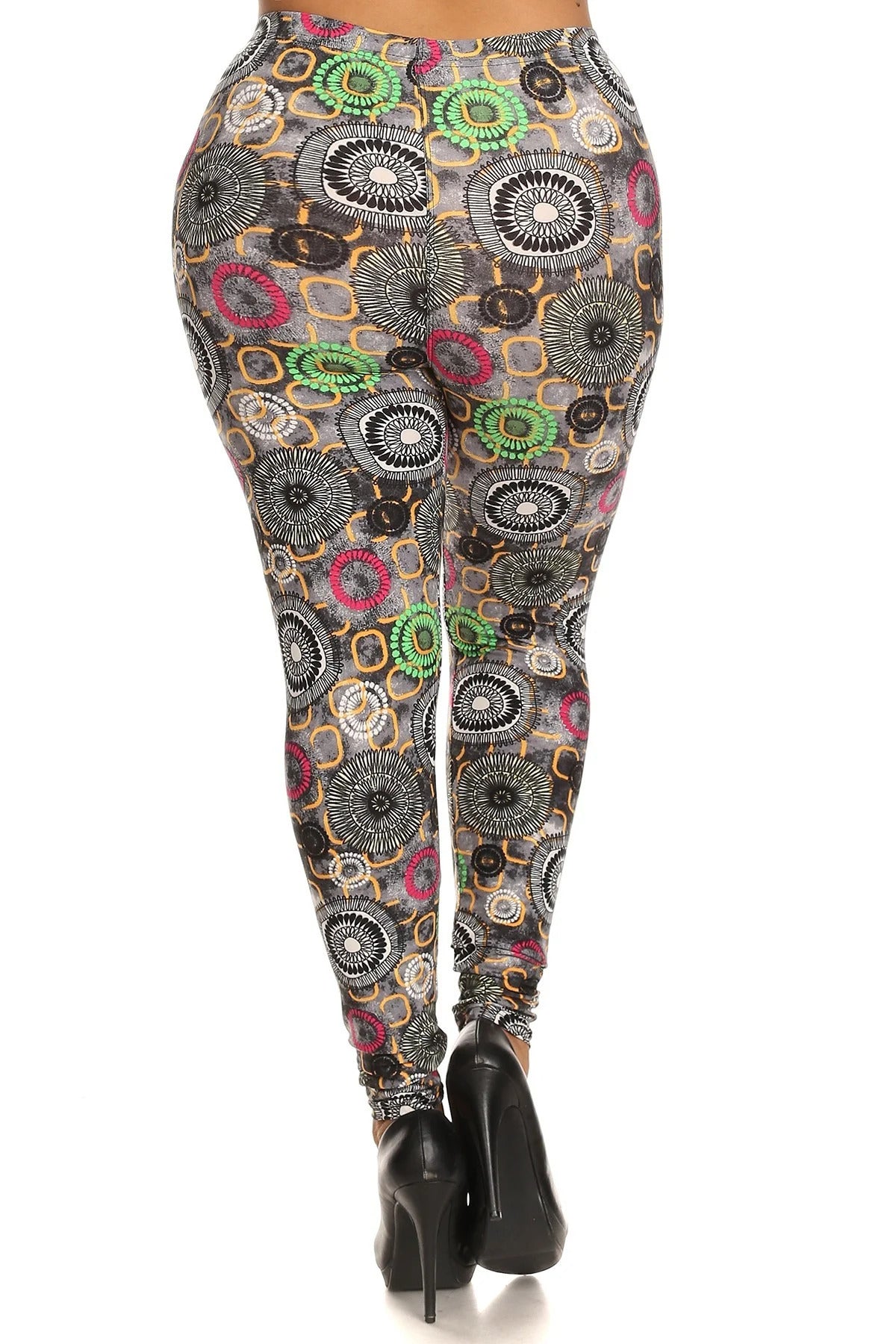 - Voluptuous (+) Plus Size Abstract Print Slim Fit Leggings - Ships from The USA - womens leggings at TFC&H Co.