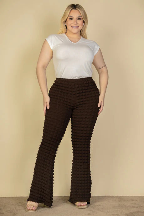 - Voluptuous (+) Plus Size Bubble Fabric Flare Pants - 3 colors - womens pants at TFC&H Co.