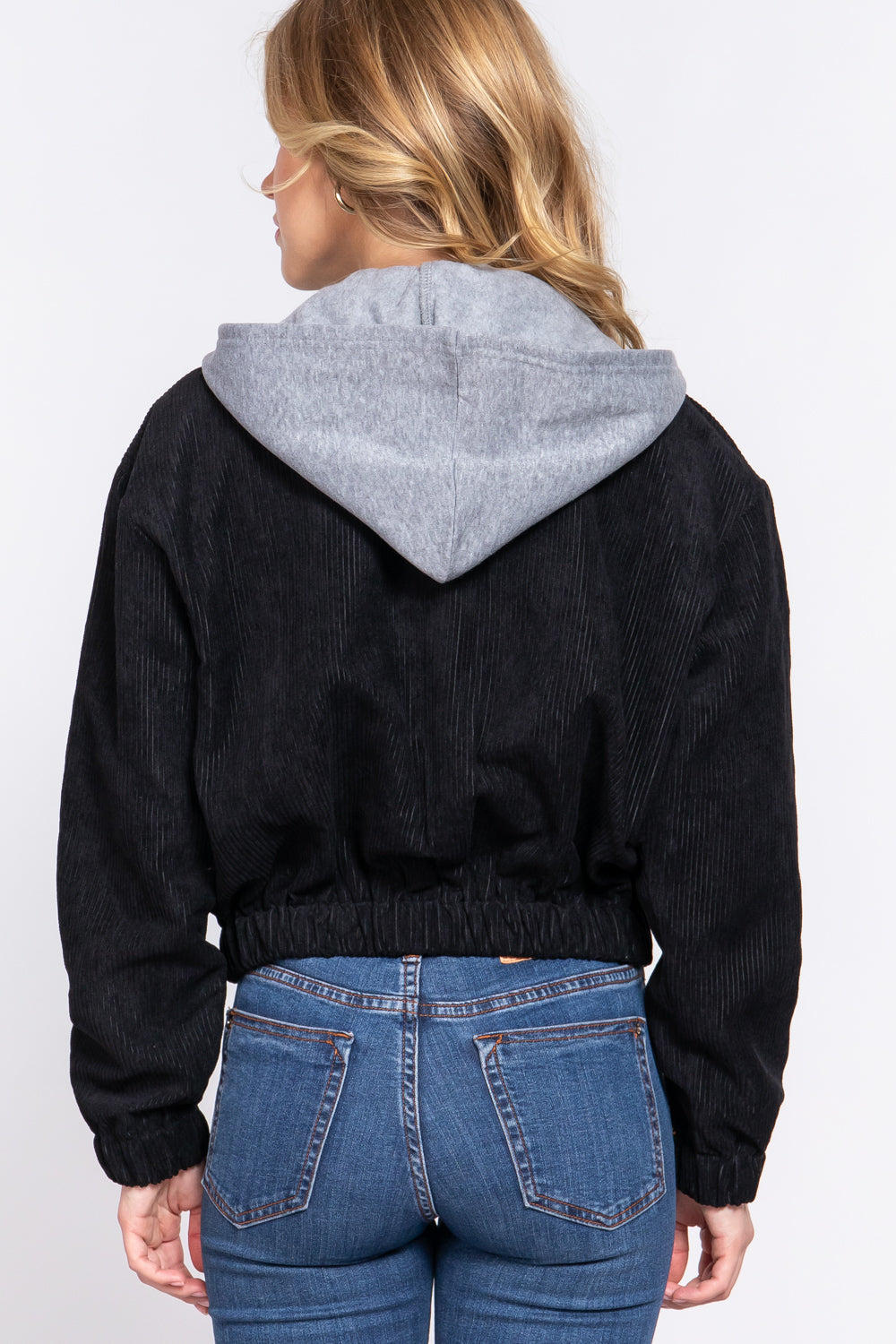 Long Slv Hooded Corduroy Jacket - 5 colors - women's jacket at TFC&H Co.