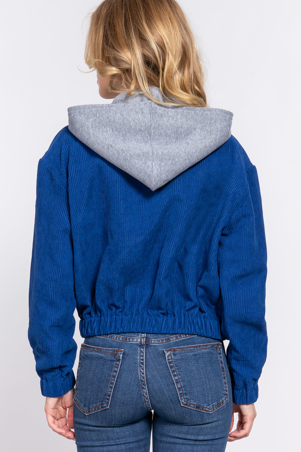 Long Slv Hooded Corduroy Jacket - 5 colors - women's jacket at TFC&H Co.