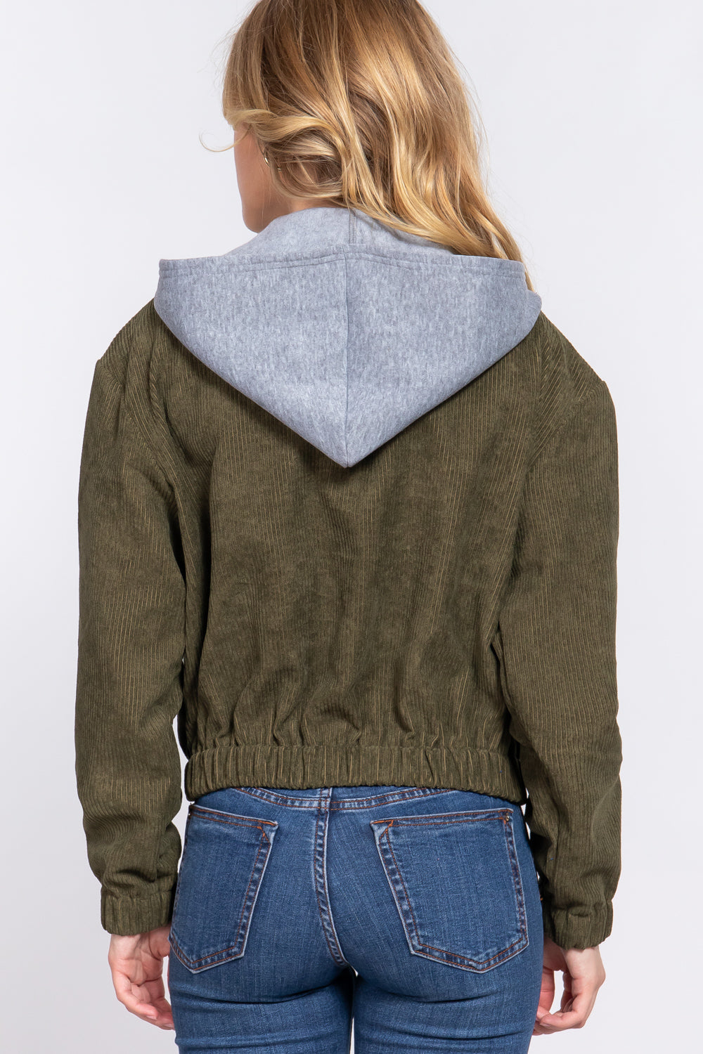 Long Slv Hooded Corduroy Jacket - 5 colors - women's jacket at TFC&H Co.
