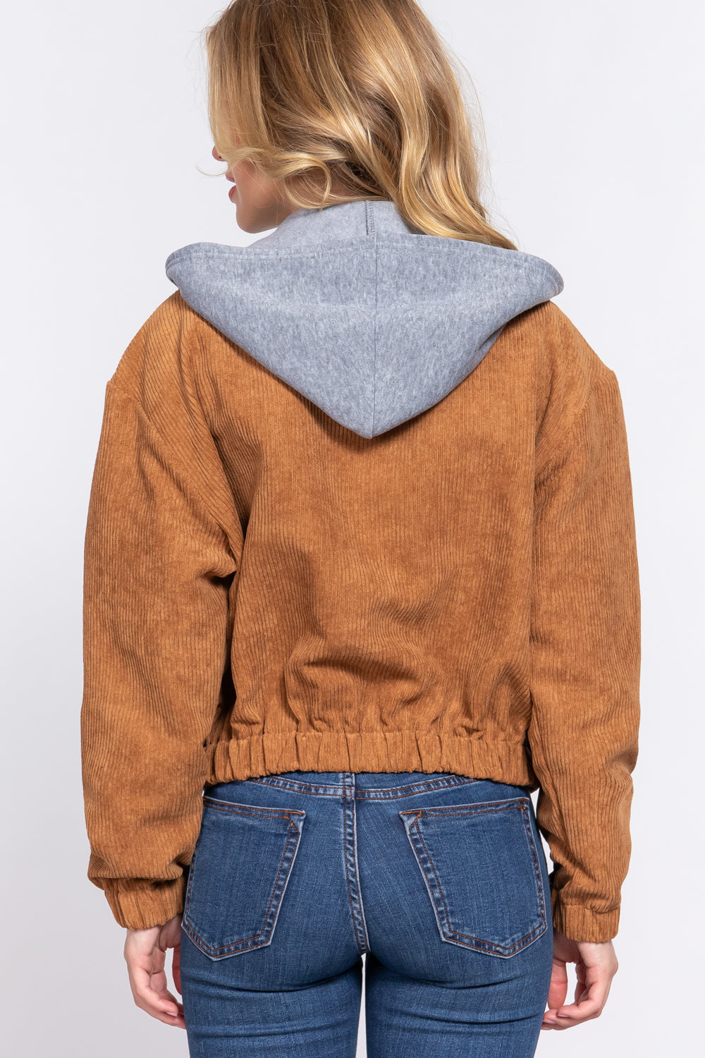 Long Slv Hooded Corduroy Jacket - 5 colors - women's jacket at TFC&H Co.