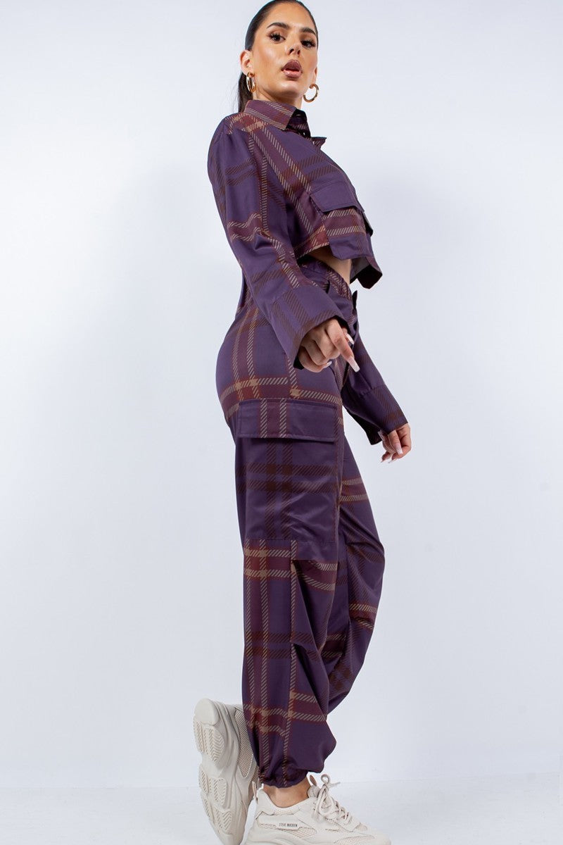 - It's Lit Cropped Shirt & Cargo Pants Outfit Set - 2 colors - womens pants set at TFC&H Co.