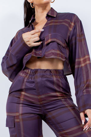 - It's Lit Cropped Shirt & Cargo Pants Outfit Set - 2 colors - womens pants set at TFC&H Co.