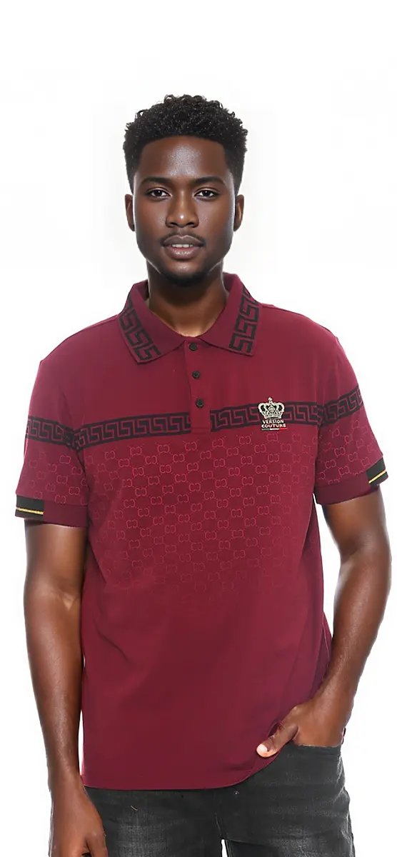 Burgundy - Version Couture Polo Button Down Shirt - 4 colors - mens polo shirt at TFC&H Co.
