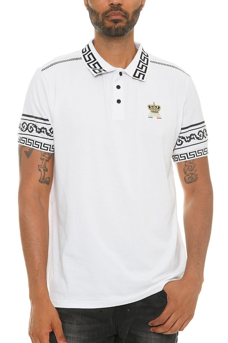 White - Version Couture Men's Polo Button Down Shirt - 4 colors - mens polo shirt at TFC&H Co.