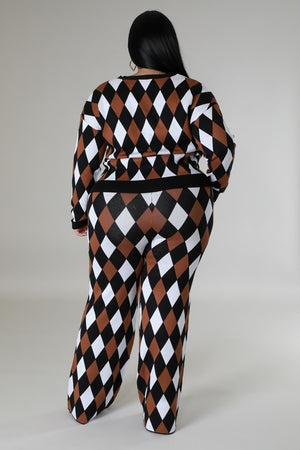 - Voluptuous (+) Long Sleeve Stretch Pants Outfit Set - 3 colors - womens pants set at TFC&H Co.