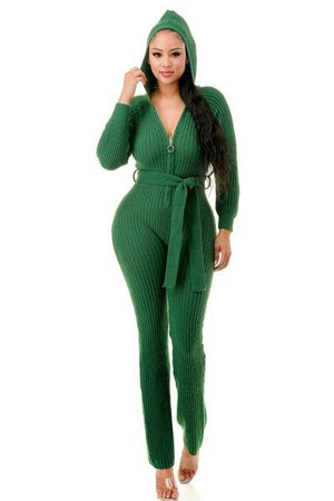 Green - Monroe Hooded Jumpsuit - 6 colors - womens jumpsuit at TFC&H Co.