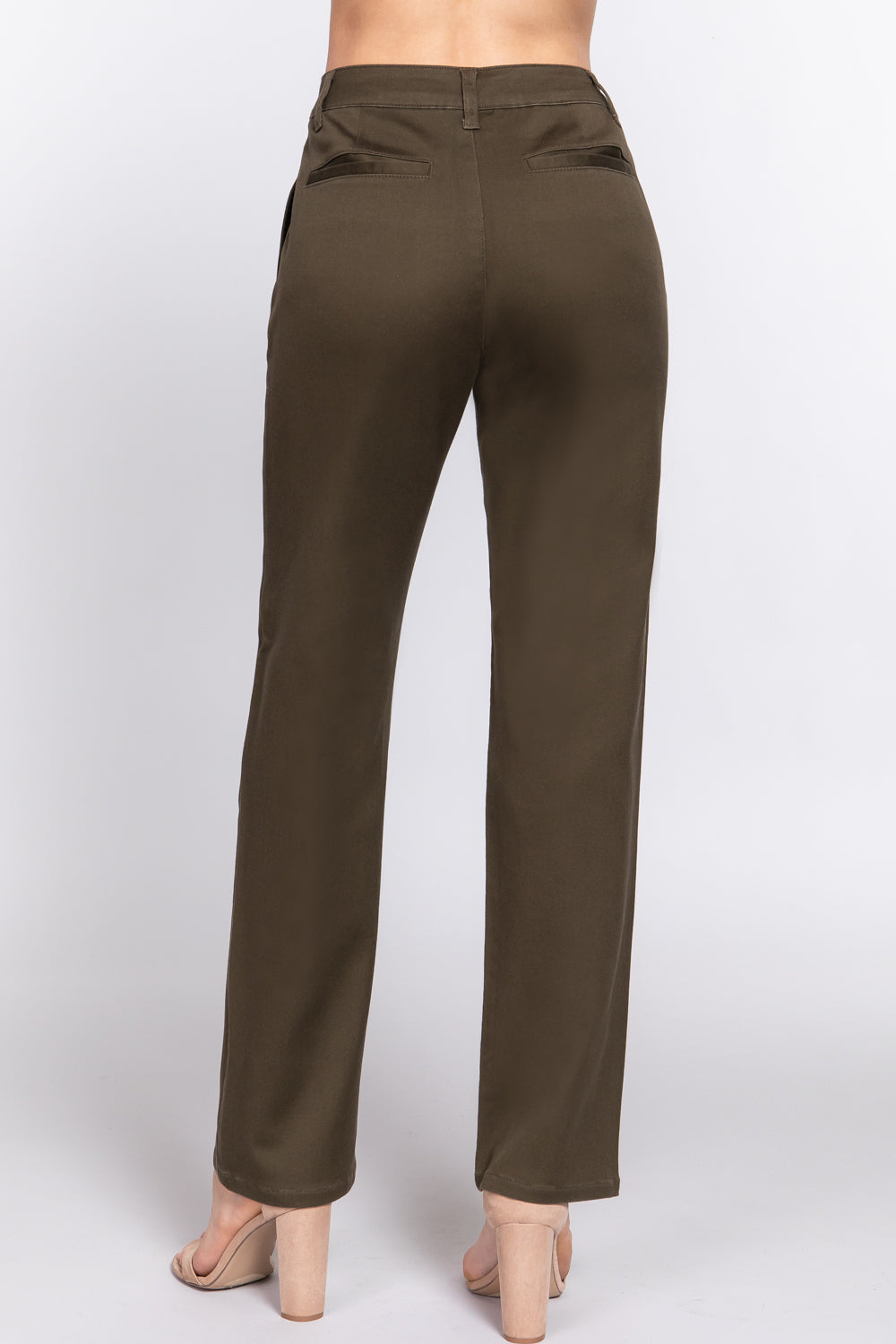- Straight Fit Twill Long Pants - 5 colors - womens pants at TFC&H Co.