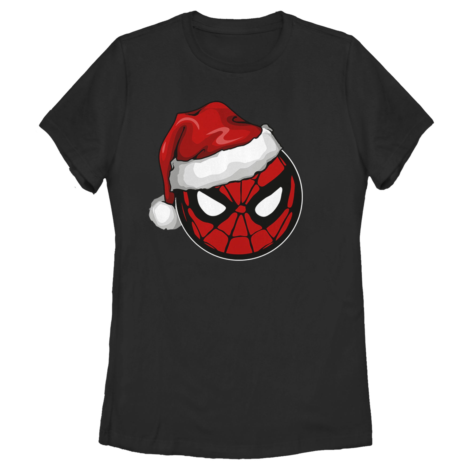 BLACK - Women's Marvel Spidey Santa Hat T-Shirt - womens t-shirt at TFC&H Co.