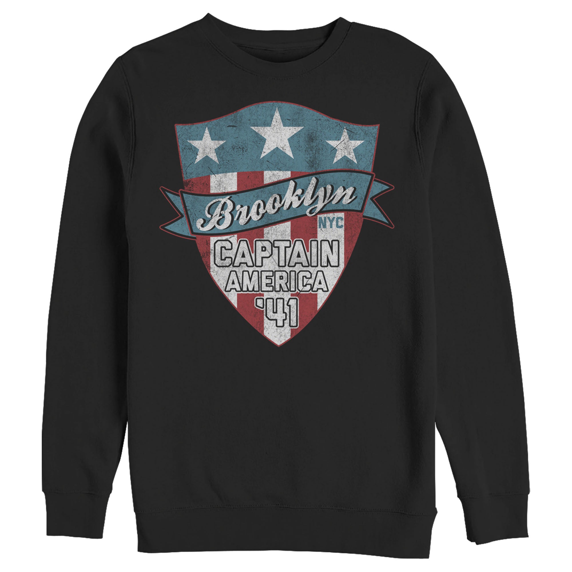BLACK - Men's Marvel Brooklyn Cap Logo Sweatshirt - Sweatshirt at TFC&H Co.
