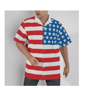 RED/WHITE/BLUE - Patriotic - mens button-up shirt at TFC&H Co.