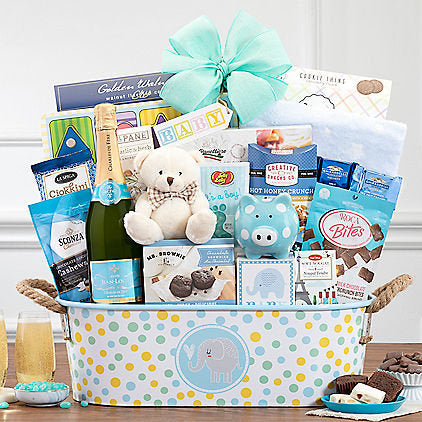 - Ultimate Baby Sparkling: Baby Boy Gift Basket - Gift basket at TFC&H Co.