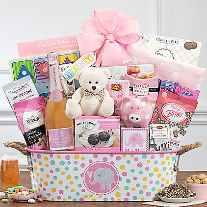 - Ultimate Baby Sparkling: Baby Girl Gift Basket - Gift basket at TFC&H Co.