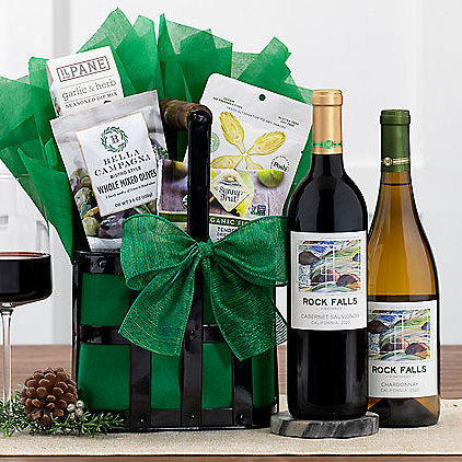5 8 13 - Rock Falls Duet: Wine Gift Caddy - Gift basket at TFC&H Co.