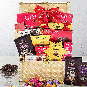 7 12 12 - Golden Godiva Holiday: Chocolate Gift Trunk - Gift basket at TFC&H Co.