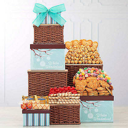 4 9 22 - Winter Wonderland!: Holiday Gift Tower - Gift basket at TFC&H Co.