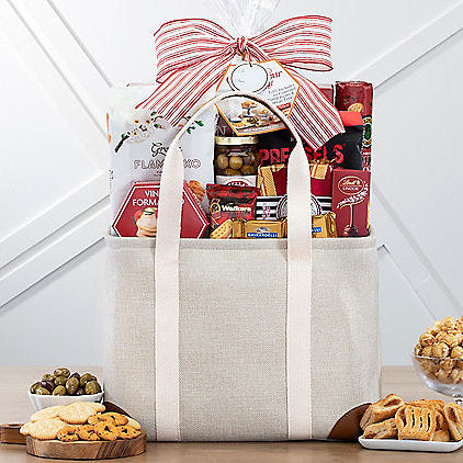 6 13 14 - Holiday Cheer: Gourmet Gift Tote - Gift basket at TFC&H Co.