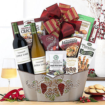 - Little Lakes Duet: Gourmet Wine Basket - Gift basket at TFC&H Co.