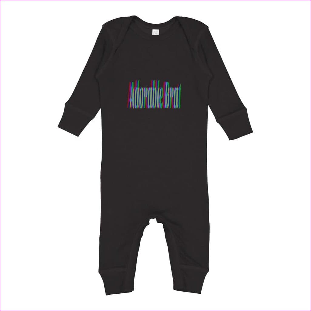 Black - Adorable Brat Infant Long Legged Baby Rib Bodysuit - baby romper at TFC&H Co.