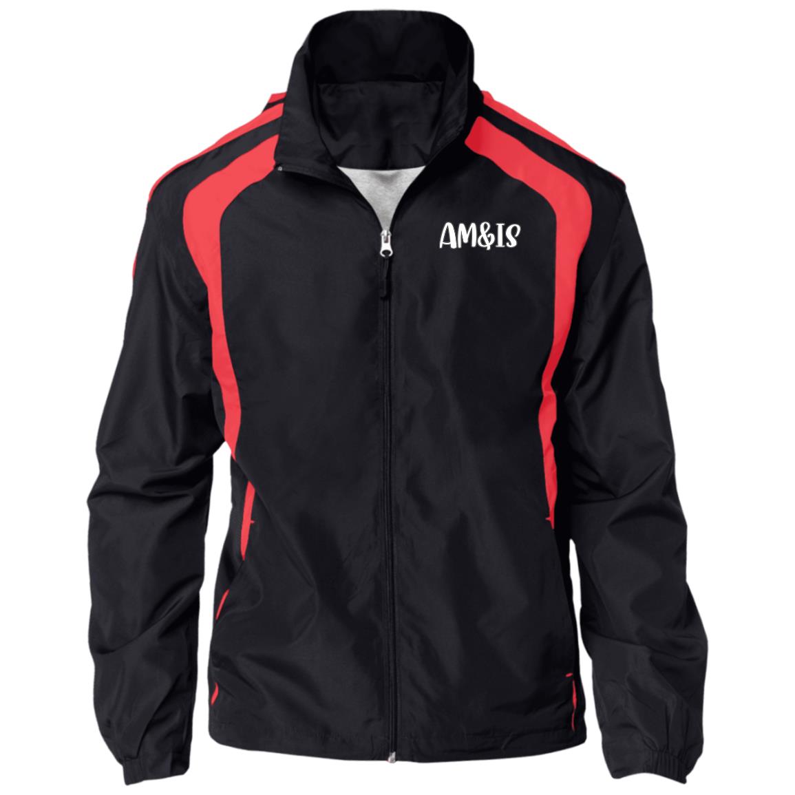 BLACK TRUE RED - AM&IS Activewear Jersey-Lined Raglan Jacket - mens jacket at TFC&H Co.