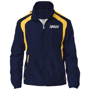 TRUE NAVY GOLD - AM&IS Activewear Jersey-Lined Raglan Jacket - mens jacket at TFC&H Co.